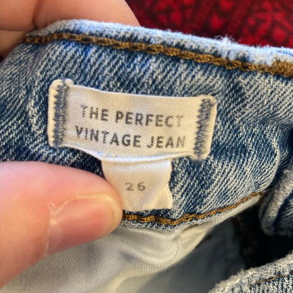 Madewell The Perfect Vintage Jean Raw Hem High Waist Boho Ankle Jeans Size 26 - Picture 9 of 16